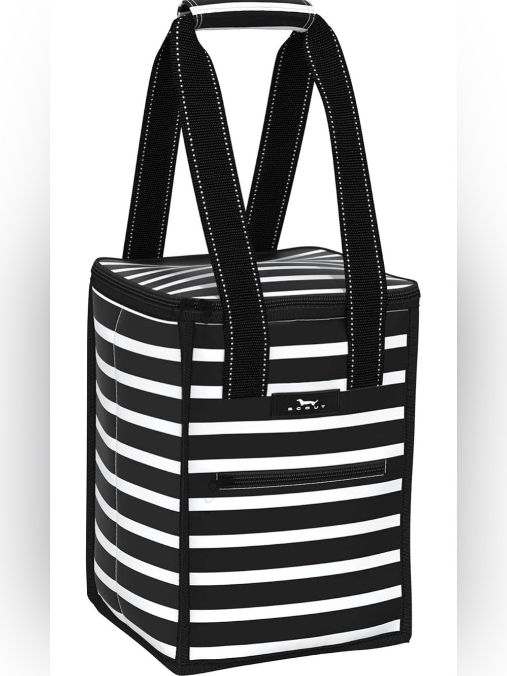 Striped Black & White Women’s Insulated Tote - 2-Handle Cooler Bag